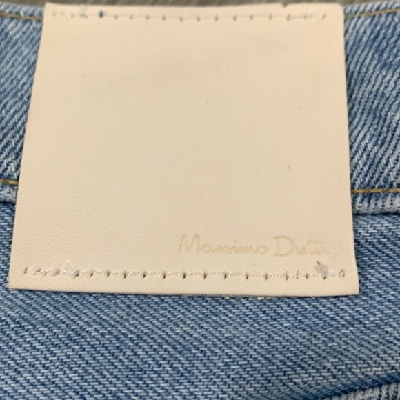 Massimo Dutti Light Wash Straight Leg High Rise 100% Cotton Jeans size 6 NWT - Picture 2 of 13